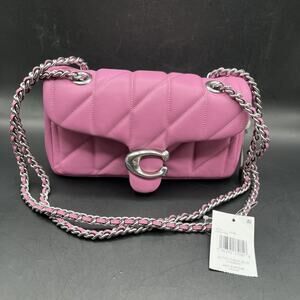 Coach Tabby 26 Vivid Pink Quilted Leather Shoulder Bag Chain Strap Purse CP149